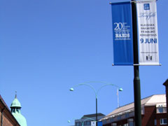 Impressive display of Naxos flags along the road to Malmö Concert Hall